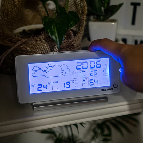 Meteorološka stanica RCC, DCF – elektronička, bežična, s osvijetljenim senzorom, bijela - 11