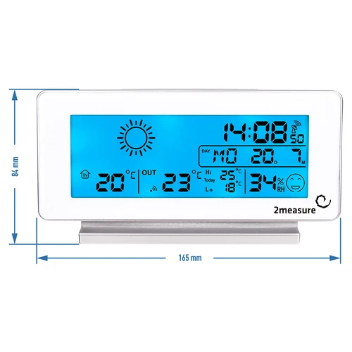 Meteorološka stanica RCC, DCF – elektronička, bežična, s osvijetljenim senzorom, bijela - 9