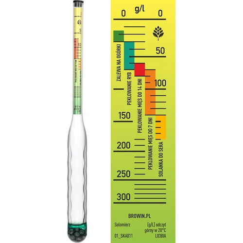 Nelomljiv salinometar s epruvetom, raspon mjerenja: 0–300 g soli/L - 3