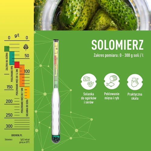 Nerazbijivi salinometar s epruvetom, raspon mjerenja: 0-300 g soli/L - 6