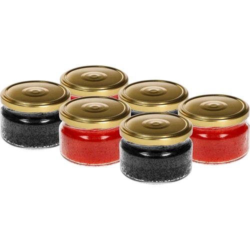 Niska staklenka 200ml - sa zlatnim poklopcem fi 82/6, 6 kom. - 3