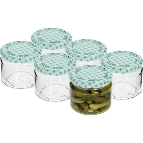 Niska staklenka 330ml - s poklopcem u boji fi 82/6, 6 kom. - 2