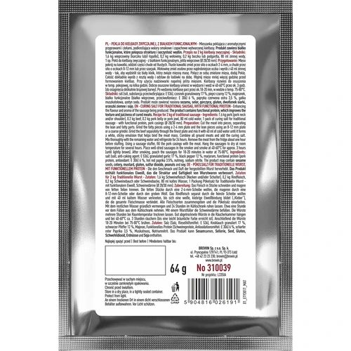 Nitritna sol - Pekla za običnu kobasicu, s funkcionalnim proteinom, 64 g - 2