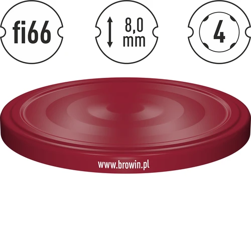 Poklopac fi 66 bordo - 10 kom. - 4