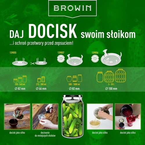 Pritisak - sito za prerađevine, kiseljenje i ocat - za staklenke fi 82 - 12