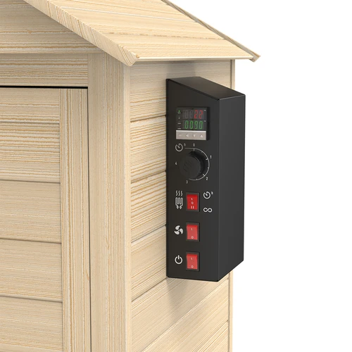 Pušnica 115 L dragON Wood 60E drvena, s električnim grijaćim modulom i kontrolerom - 7