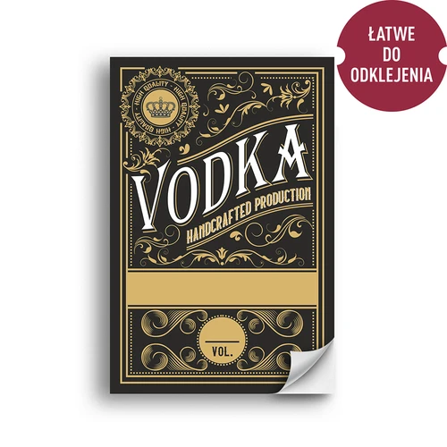Samoljepljive etikete 60x90 mm za boce, votku, crne, 20 kom. - 2