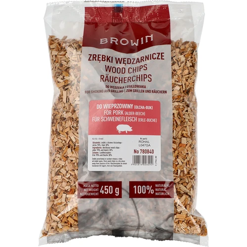 Drvene sječke za dimljenje/roštiljanje 70% joha + 30% bukva, 450 g, kl. 8