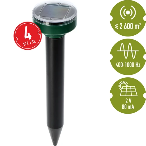 Solarni odvraćivač krtica – učinkovita, sigurna i humana zaštita vrta, set 4 komada - 8