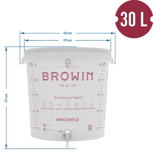 Spremnik za fermentaciju 30 L s poklopcem i slavinom - 9