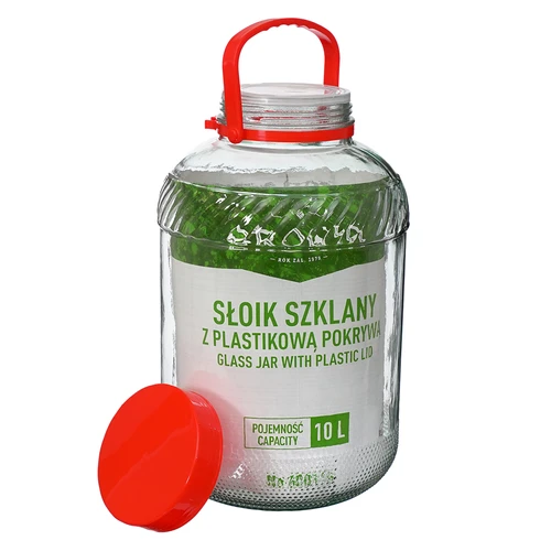 Staklenka 10 L s plastičnim poklopcem - 5