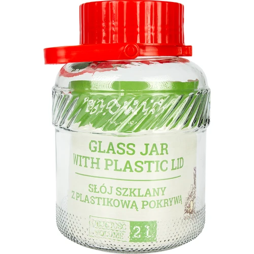 Staklenka 2L s plastičnim poklopcem
