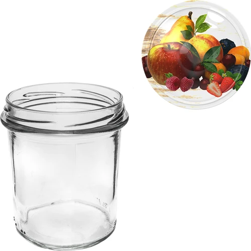 Staklenka 350 ml s obojenim poklopcem - 6 kom. - 5