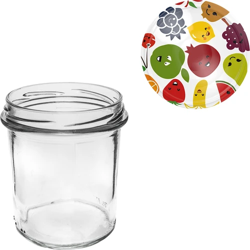 Staklenka 350 ml s obojenim poklopcem - 6 kom. - 6