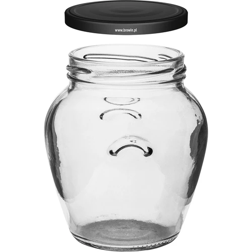Staklenka Amfora 580 ml (fi 82) s crnim poklopcem 6 kom. - 3