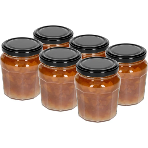 Staklenka Konfitura 230ml s crnim poklopcem fi63/4 - 6 kom - 3
