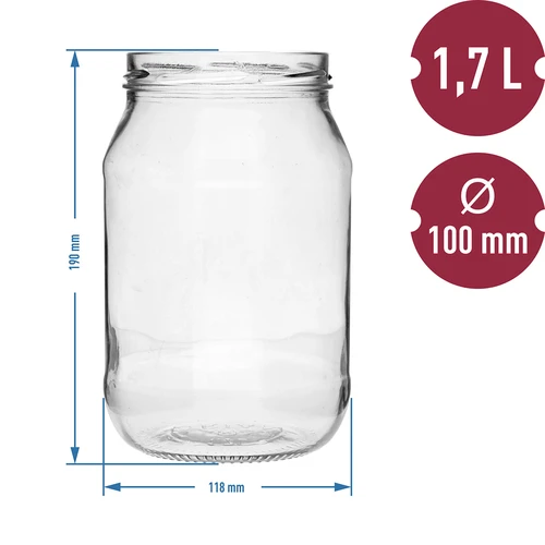 Staklenka TO 1,7L fi 100 - 6 kom. - 5