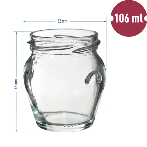 Staklenka TO 106 ml Amfora s obojenim poklopcem fi 53 - 8 kom. - 6