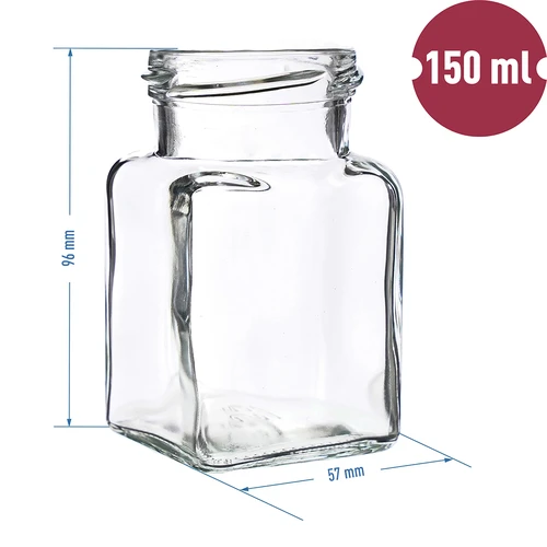 Staklenka TO 150 ml Četiri kuta fi 53 poklopac - 6 kom. - 5