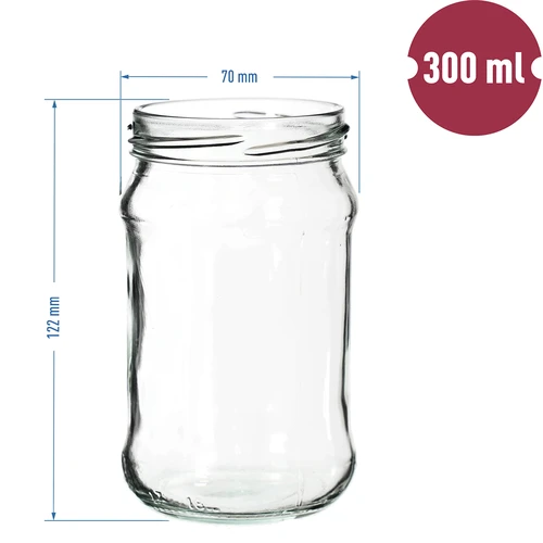 Staklenka TO 300 ml sa zlatnim poklopcem fi 66 - 6 kom. - 6