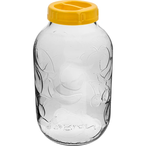 Staklenka TO 5 L i plastični poklopac fi 100, s ručkom