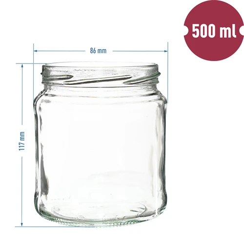 Staklenka TO 500 ml s zlatnim poklopcem fi82/6 - 6 kom. - 6