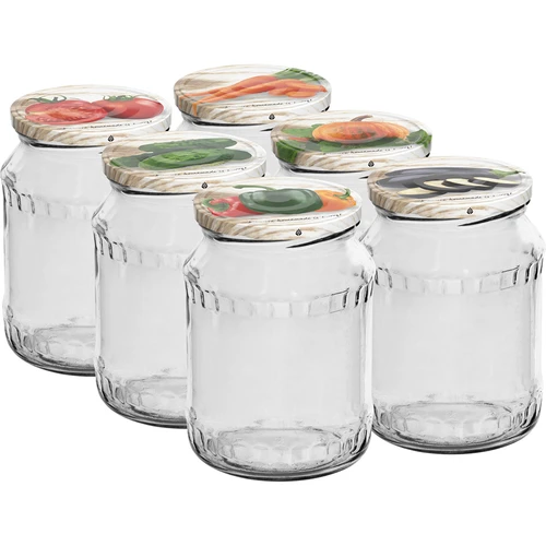Staklenka TO 720 ml s poklopcem u boji fi 82/6 - 6 kom.