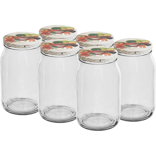 Staklenka TO 900 ml s poklopcem u boji fi82/6 - 6 kom.