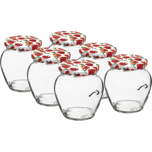 Staklenka TO Amfora 580 ml s poklopcem u boji fi82/6-6kom.