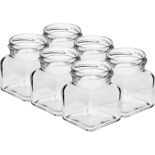 Staklenka twist off 120ml - Četiri kuta fi 53 s crnim poklopcem, 6 kom - 3