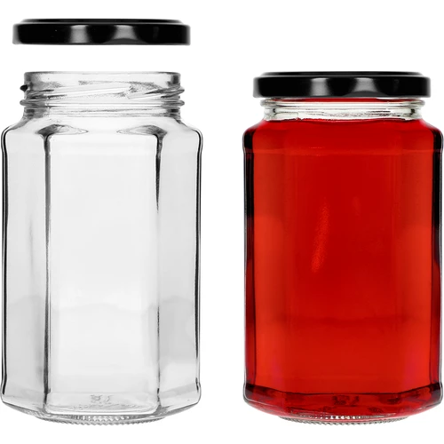 Staklenka twist off 385ml s crnim poklopcem fi 63, 6 kom. - 4