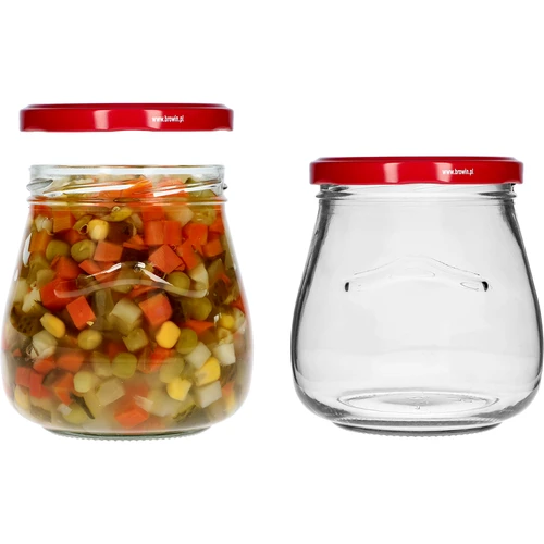 Staklenka twist-off 500ml "Obrnuta Amfora" s bordo poklopcem fi 82/6, 6 kom. - 6