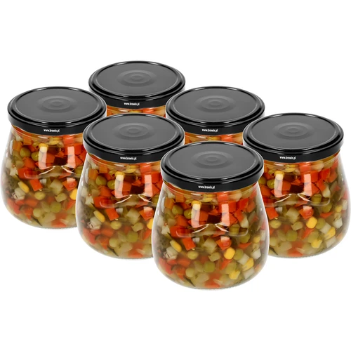 Staklenka twist-off 500ml "Obrnuta Amfora" s crnim poklopcem fi 82/6, 6 kom. - 4