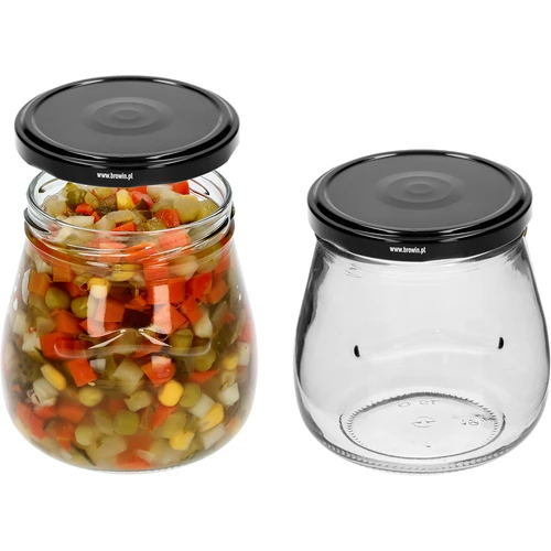 Staklenka twist-off 500ml "Obrnuta Amfora" s crnim poklopcem fi 82/6, 6 kom. - 5