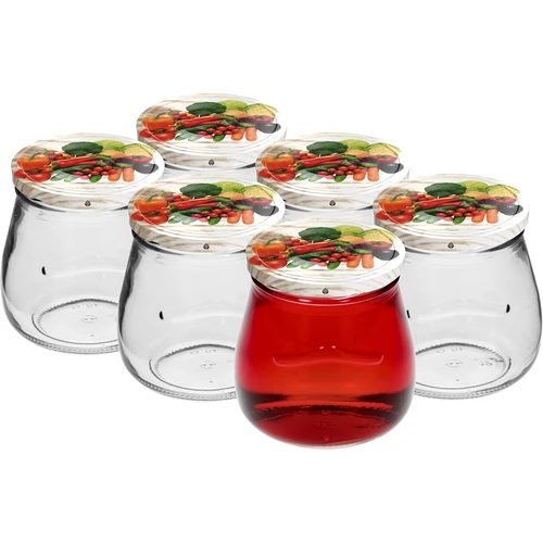 Staklenka twist-off 500ml "Obrnuta Amfora" s obojenim poklopcem fi 82/6, 6 kom. - 3