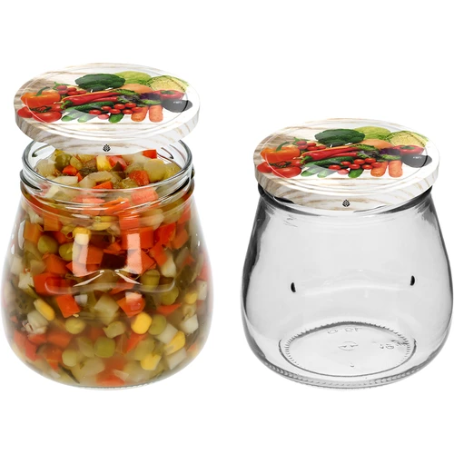 Staklenka twist-off 500ml "Obrnuta Amfora" s obojenim poklopcem fi 82/6, 6 kom. - 6