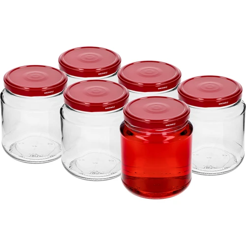Staklenka twist-off, debeljko 580ml s bordo poklopcem fi82/6, 6 kom. - 2
