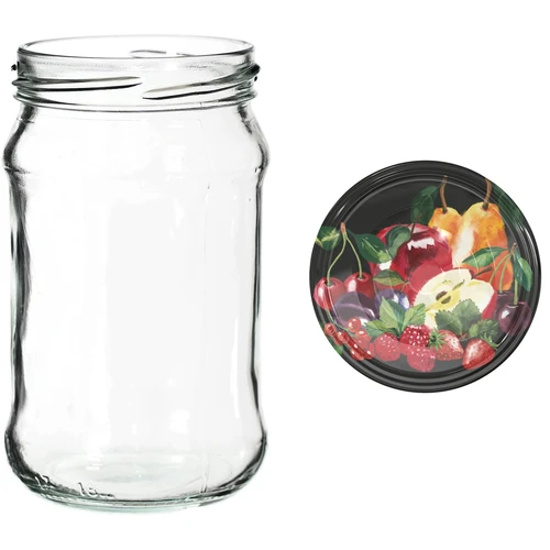 Staklenke 300 ml s obojenim poklopcem fi 66 - 6 kom. - 7
