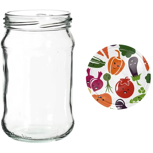 Staklenke 300 ml s obojenim poklopcem fi 66 - 6 kom. - 12