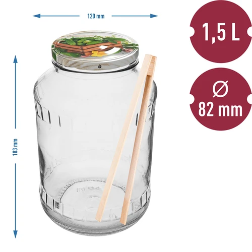 Tegla 1,5 L, fi 82/6 s poklopcem u boji + hvataljke - 2