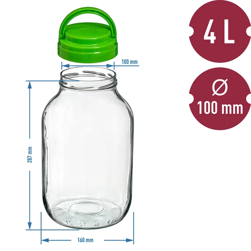 Tegla TO 4 L s plastičnim poklopcem + hvataljke fi 100 - 6
