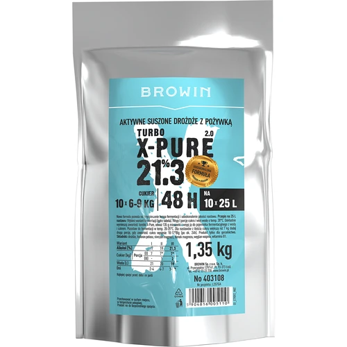 Turbo kvasac X-Pure 21,3%, 10 x 25 L, 1,35 kg