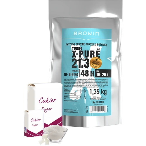 Turbo kvasac X-Pure 21,3%, 10 x 25 L, 1,35 kg - 3