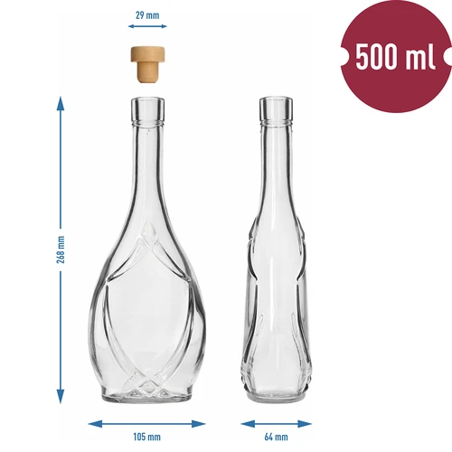 Ukrasna boca ICONA 500 ml, s čepom u obliku gljive, 1 kom. - 5