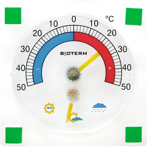 Univerzalni termometar s higrometrom transparentni, samoljepljivi (-50°C do +50°C)
