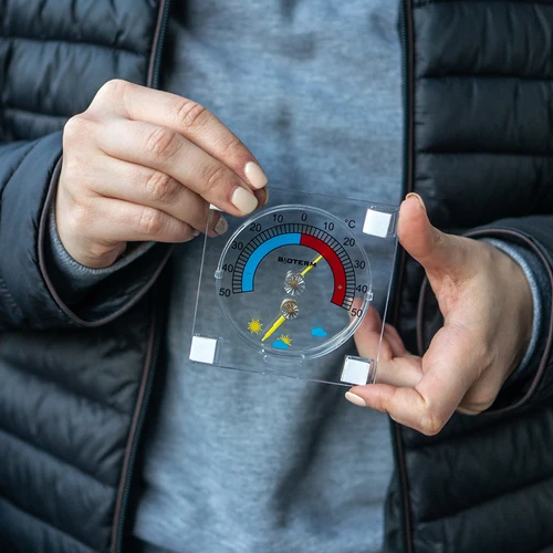 Univerzalni termometar s higrometrom transparentni, samoljepljivi (-50°C do +50°C) - 5