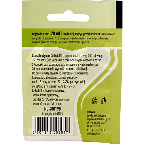 Univerzalni vinski kvasci, 20 ml - 2