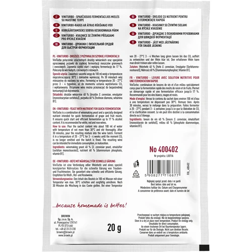 ViniTurbo - kvasac za brzu fermentaciju, 20 g - 2
