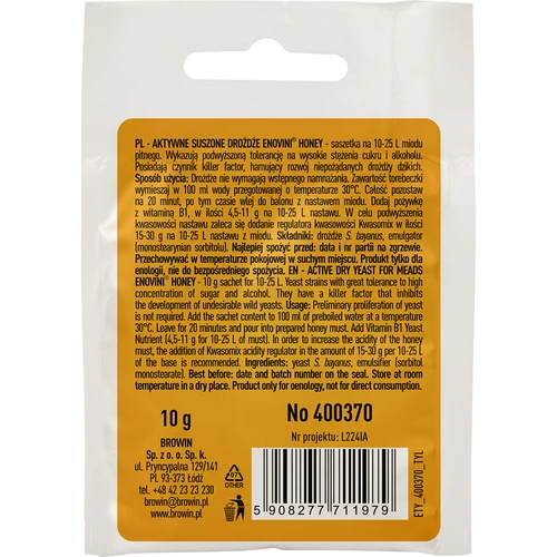 Vinski kvasac Enovini® HONEY, 10 g - 2