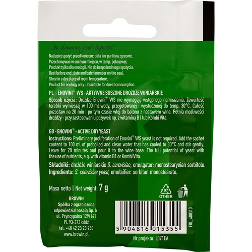Vinski kvasac Enovini® WS, 7 g - 2